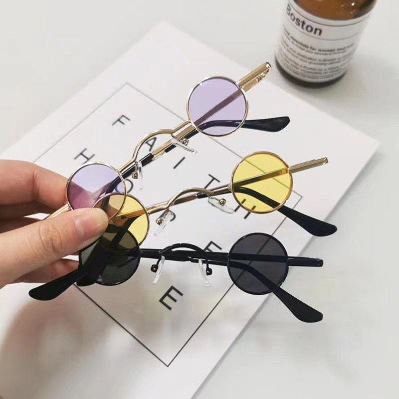 Ultra circolare per uomo e donna, mini specchio da tavolo con cornice rotonda, occhiali da traditore, occhiali da sole hip-hop_voghion.com