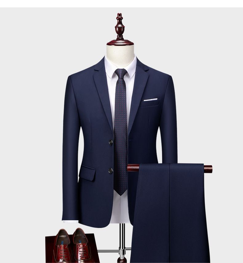 Men's business casual men's fashion host, wedding groomsman suit, two-piece set_voghion.com