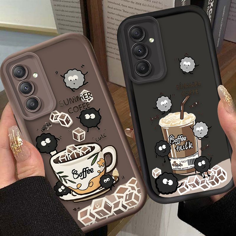 Musta Monster Eggette Coffee -suojakuori Samsung Galaxy S25 S24 S23 Ultra S22 S21 Plus FE 5G A54 A34 A14 A73 A53 A33 5G:lle_voghion.com