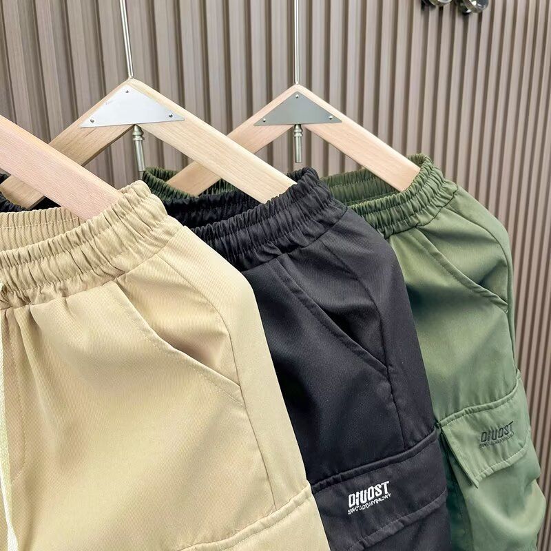Herren-Arbeitsshorts, Sommer, leichte, lässige Cargo-Shorts mit mehreren Taschen, lockere Passform, gerades Bein, atmungsaktive 5-Zoll-Shorts_voghion.com