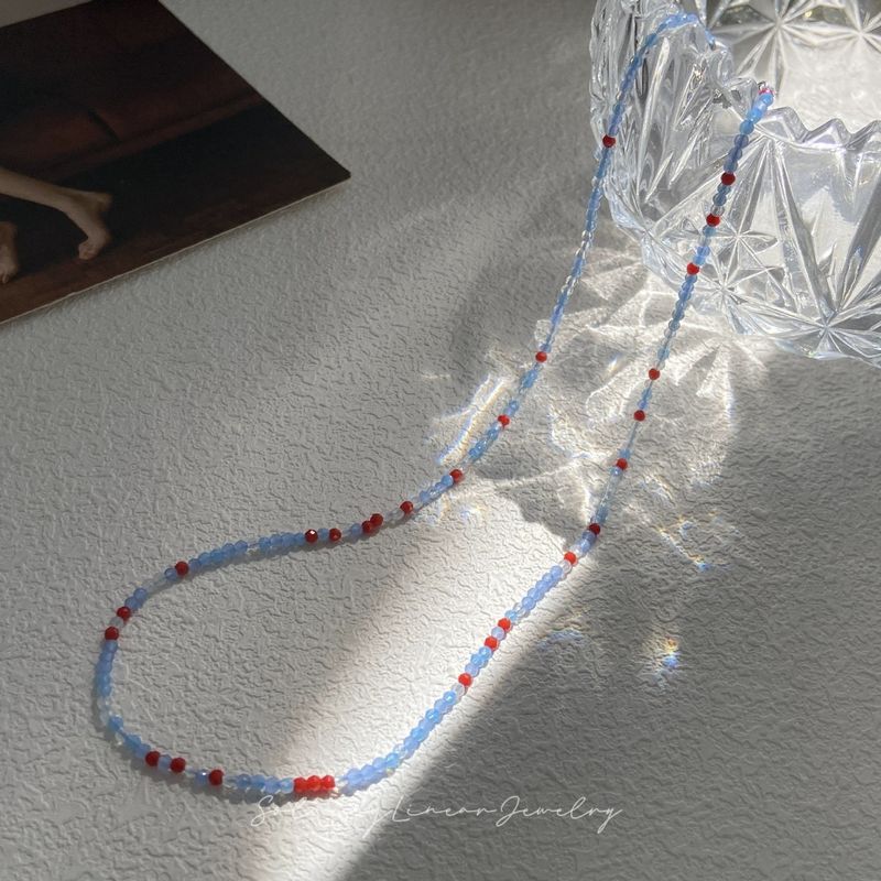 Xiaomi Beads Colorful Heart Necklace For Women Summer High-end Design Sense Niche Accessories Forest Style Crystal_voghion.com