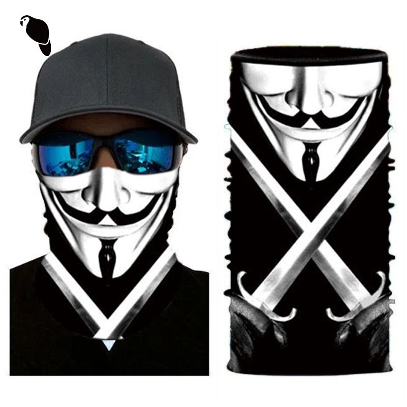 LazyZoom Xunhui Funny Pattern Series Multifunctional Magic Headscarf Windproof Sunscreen Outdoor Cycling Seamless Mask_voghion.com