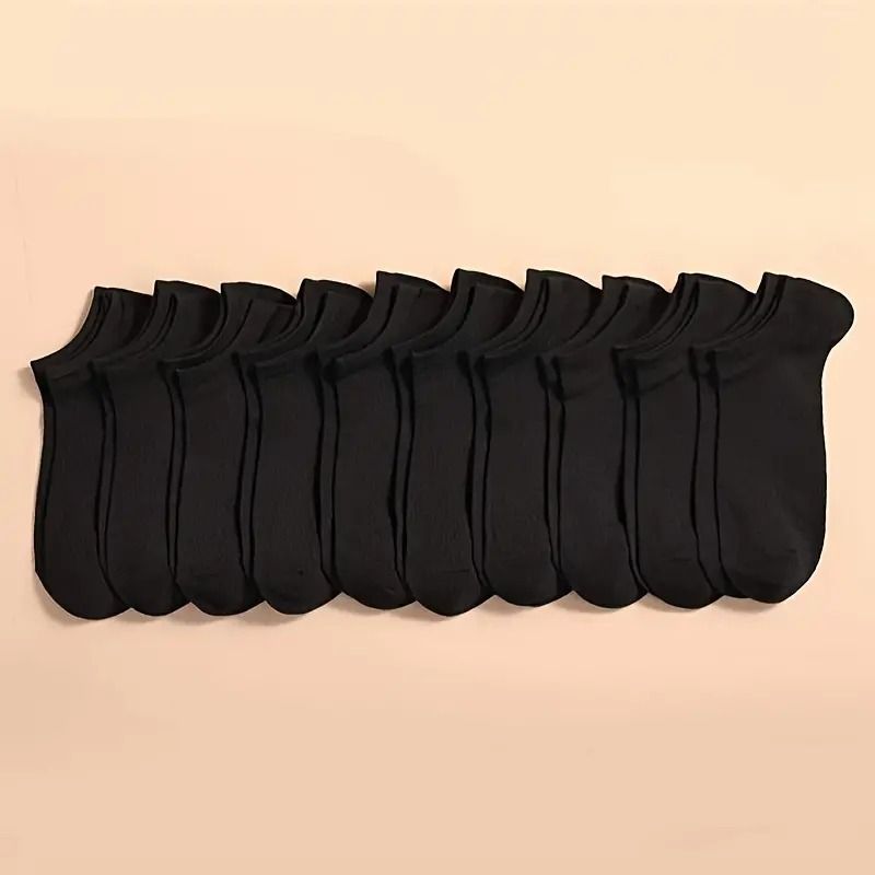 10 Paar Unisex-Socken, lässig, kariert, Boot-Stil, atmungsaktiv, bequem, geruchsneutral, schweißabsorbierend, niedrig geschnitten, Knöchelsocken für mich_voghion.com