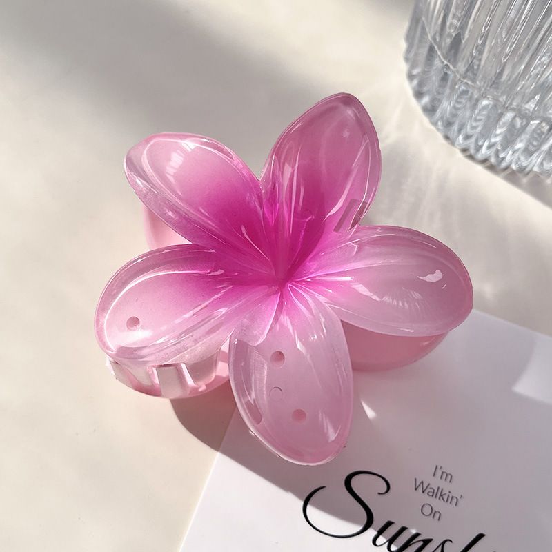 Clip per capelli unisex in stile resort, con frangipani e fiori di caramella, per spiaggia e mare, con sfumatura, per la parte posteriore della testa, a forma di squalo_voghion.com