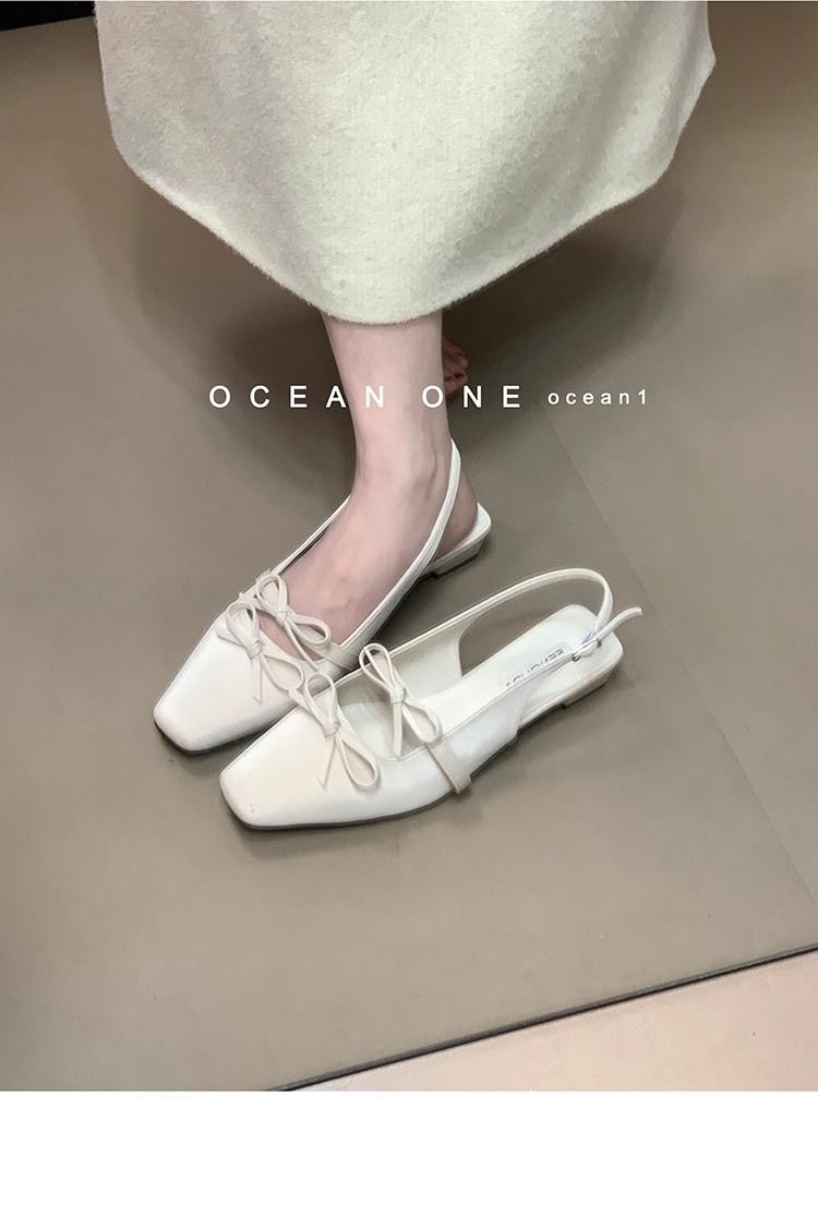 Lancui 2025 Back Strap Peep Toe Sandals For Women High-end French Style Evening Silver Elegant Single Shoes With Bowknot_voghion.com