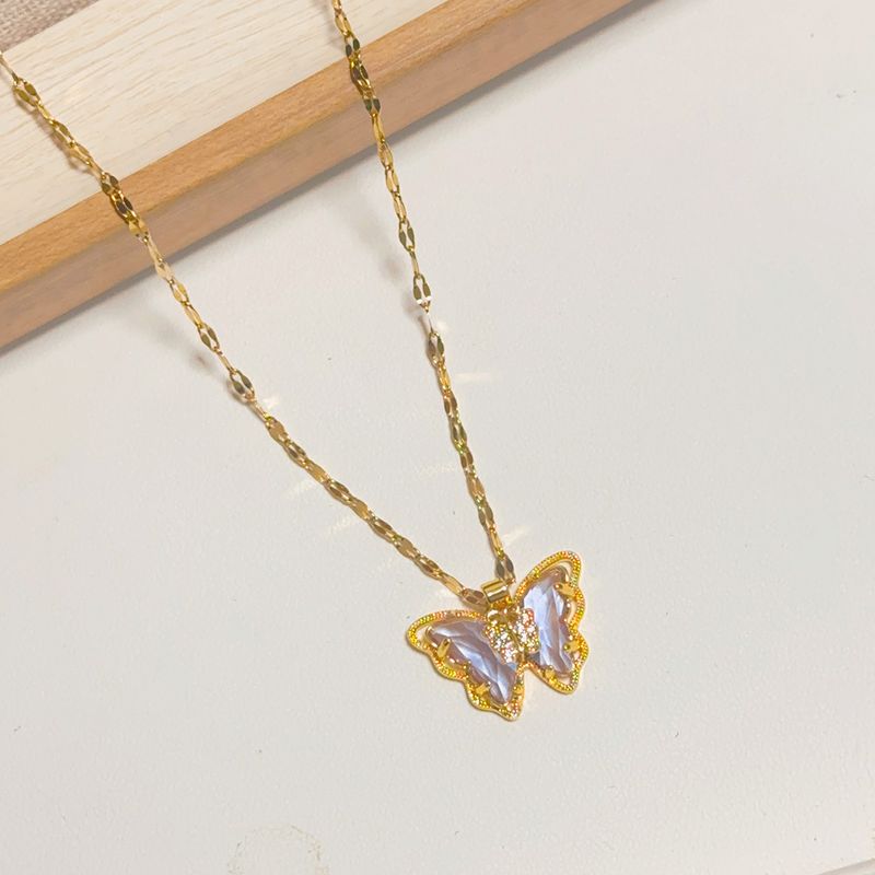 Minimalist Titanium Steel Necklace For Women - Dainty Layering Chain With Movable Pendant_voghion.com