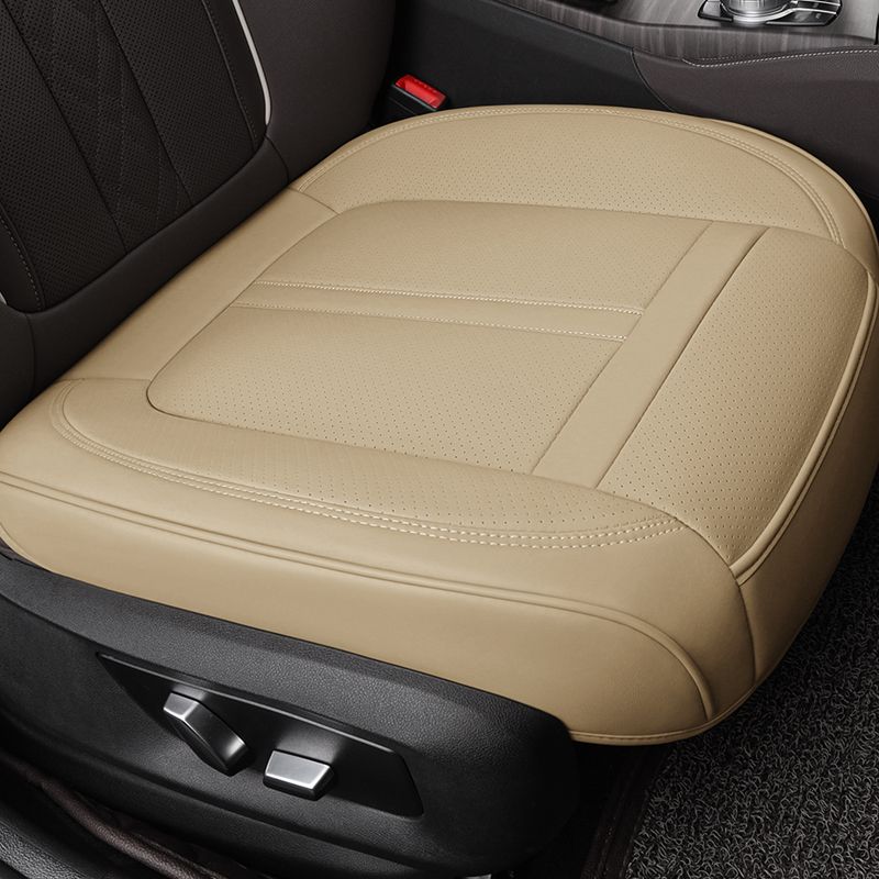 1PCS Nappa Leather Anti-Slip And Full Wrap Driver Protector Mat Front Bottom Car Seat Cushion Cover_voghion.com