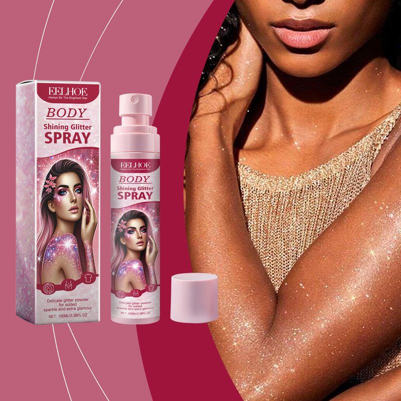 Bühnen-Make-up-Spray, aufhellender Glitzer für das Gesicht und das Schlüsselbein, natürliches, dreidimensionales, lang anhaltendes Highlight-Spray_voghion.com