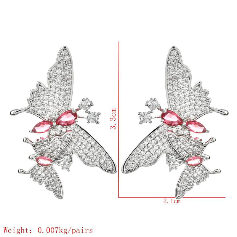 Nuovi orecchini classici da donna primaverili Orecchini per bambini con zirconi intarsiati a farfalla di dimensioni carine Orecchini per matrimoni eleganti e minimalisti per feste_voghion.com