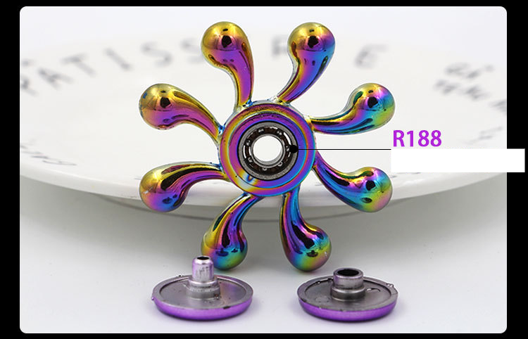 Jucărie de spinning colorată, electrolizată din aliaj de zinc, cu deget metalic, giroscopică, pentru ameliorarea presiunii_voghion.com