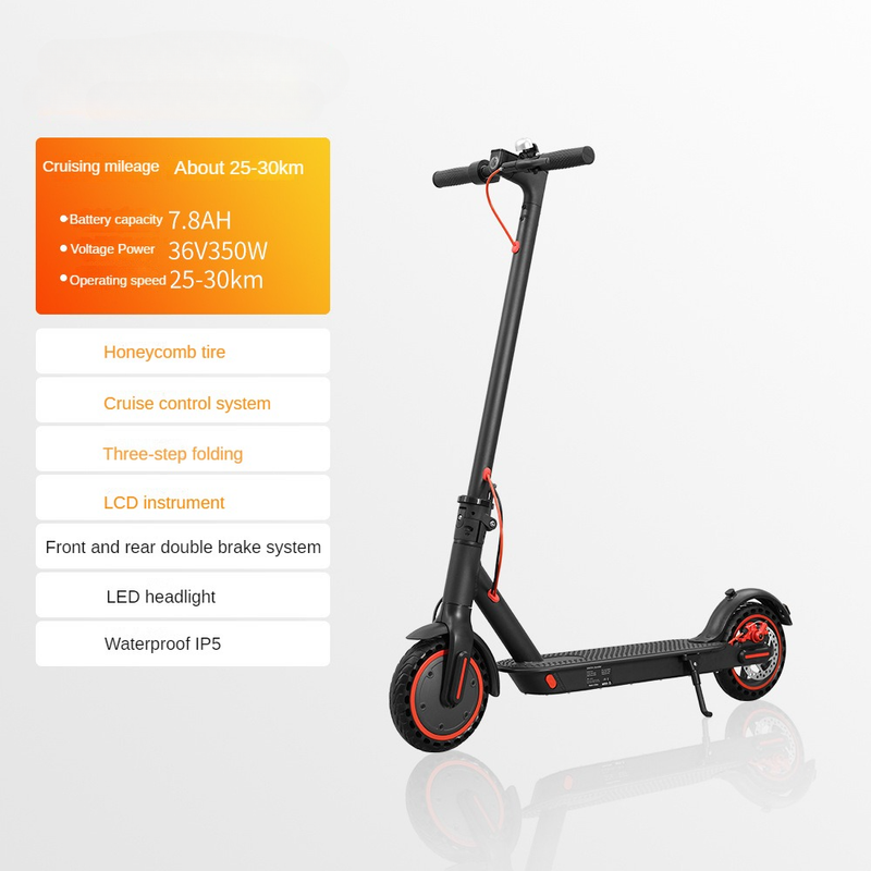 HS-04 36V 7.8Ah Electric Scooter 8.5" Tires Up To 19 Miles Range 350W Motor 16 MPH Portable Folding Commuting Electric Scooter For Adults_voghion.com