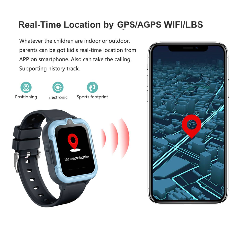 Neue 4G Kinder Smart Watch mit SIM-Karte 2024 Smart Watch GPS Wifi LBS SIM-Karte einlegen mit Kamera Videoanruf Wecker_voghion.com