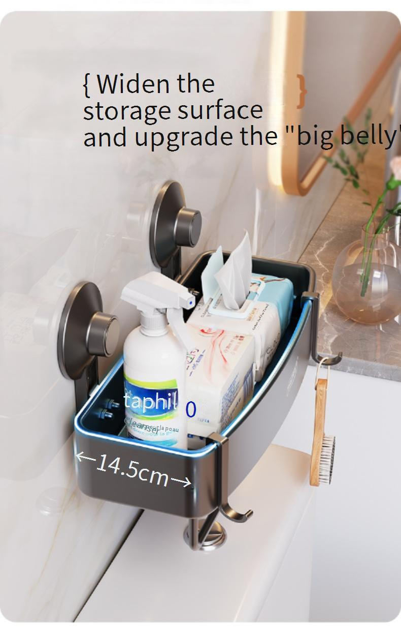 Badezimmerregal Punch Free Badezimmer WC Saugnapf Handtuch Hängende Toilette Duschraum Lagerregal_voghion.com