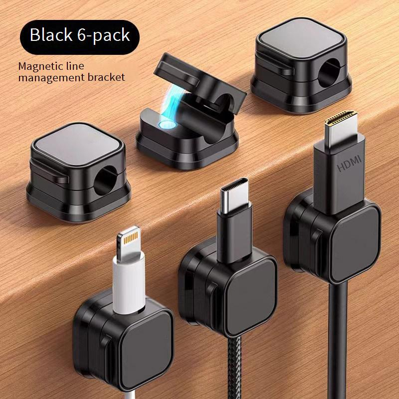 Magnetic Cable Organizer - Wall/Desk Mount Cord Holder For Phone Charger USB & Power Cables Wire Management Clips With Strong Adhesive_voghion.com