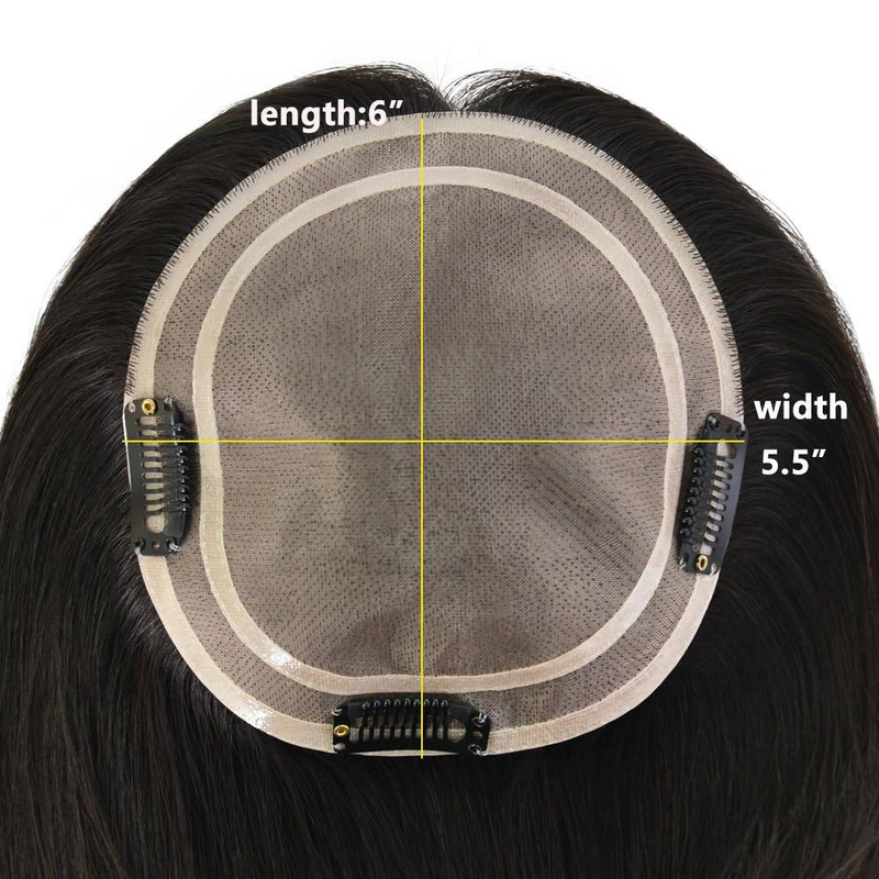 Topper centrale mono per donna, ciocche superiori in capelli umani al 100%, cuticola, capelli Remy europei, colore ombré #8T25, lunghezza 50,8 cm_voghion.com
