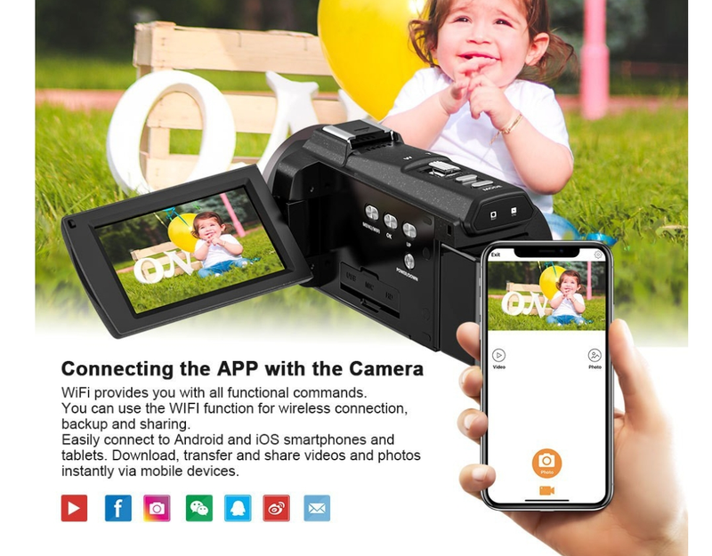 Nouvel appareil photo numérique haute définition 4K de 56 mégapixels, nouveau style de Noël, appareil photo de diffusion en direct WiFi sans fil, appareil photo tout-en-un pour la prise de vue_voghion.com