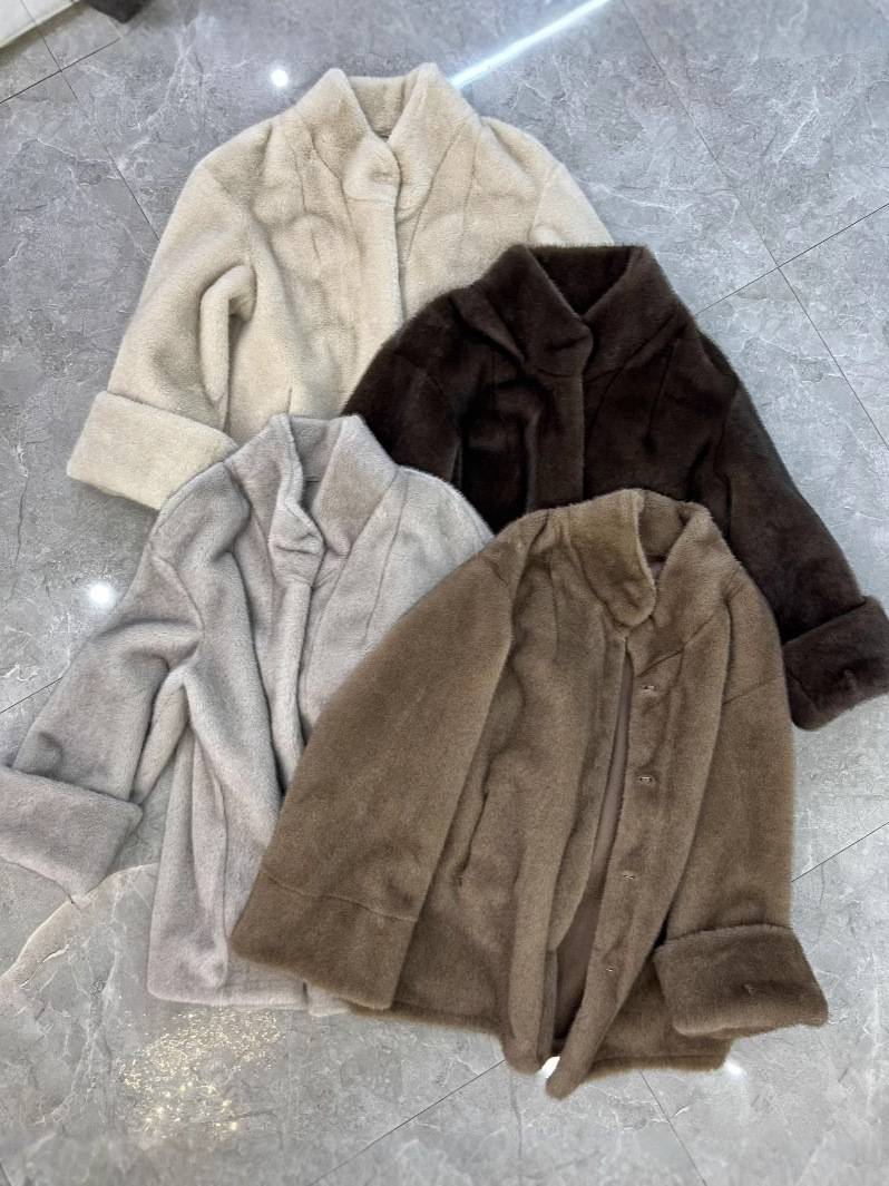 Damenbekleidung Kunstnerzmantel – Übergroße Teddyjacke (6 neutrale Farben)_voghion.com