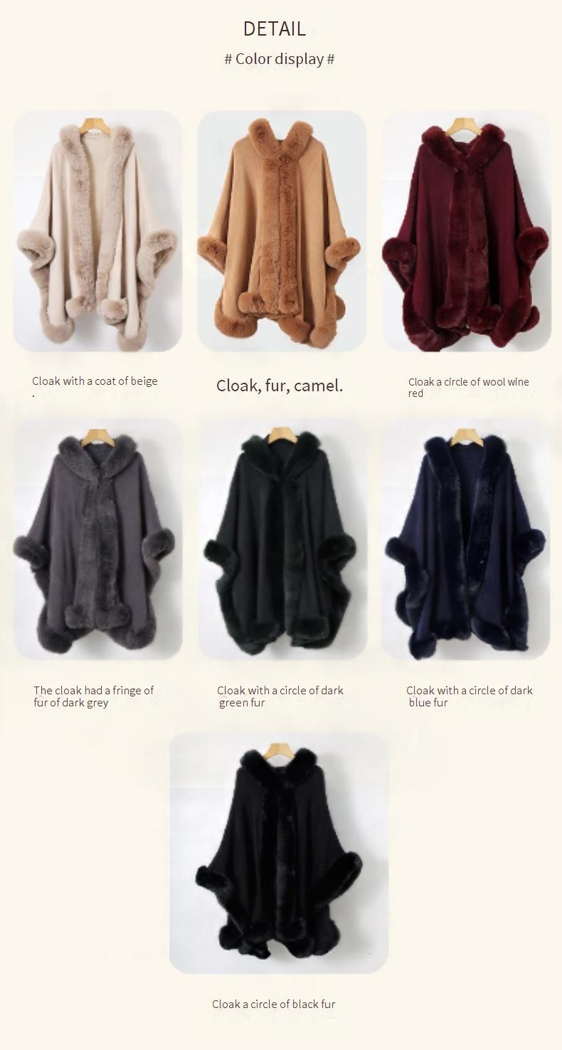 Mantella lunga con cappuccio da donna e finiture in pelliccia sintetica - Elegante cappotto invernale per moda e calore_voghion.com