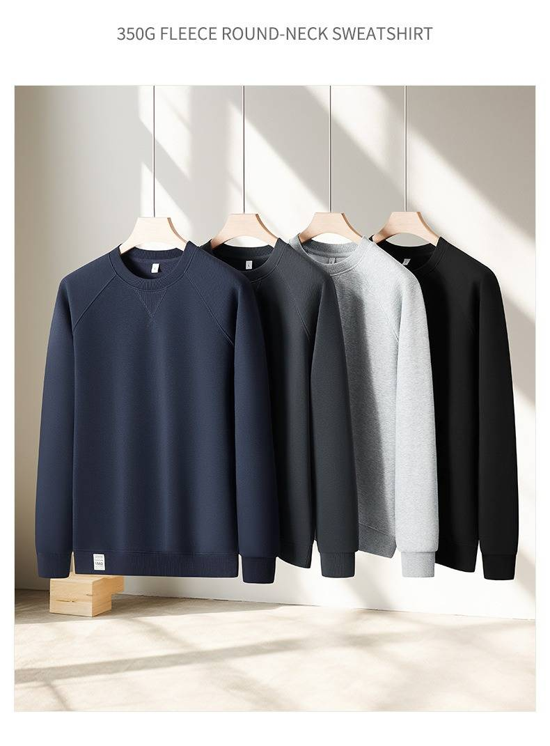 Unisex Heavyweight Fleece Crewneck Sweatshirt - 350GSM Twill Fabric Drop Shoulder Design For Men & Women_voghion.com