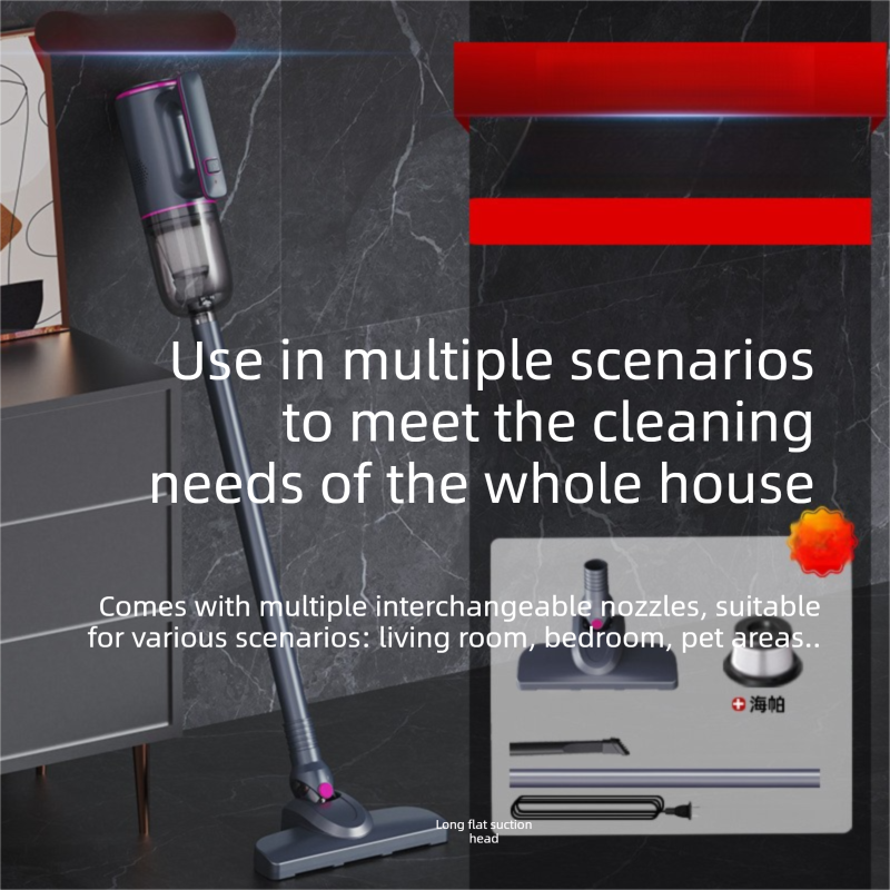Staubsauger, kabelloser Handstaubsauger mit hoher Saugkraft für den Haushalt, starke Saugkraft für Teppiche, Katzenhaare, Haustiere, Saugen und Wischen in einem._voghion.com