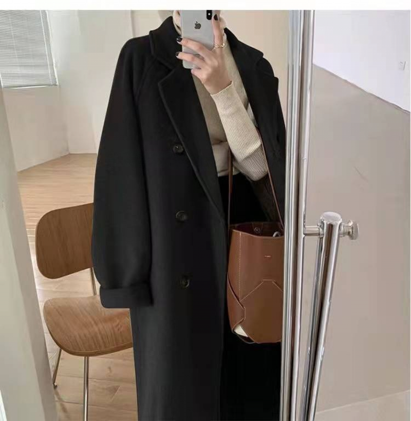 Xi Wu Women's Elegant Woolen Coat, Stylish And Warm Outerwear, Thickened Mid-length Jacket For Autumn And Winter, Hepburn Style_voghion.com