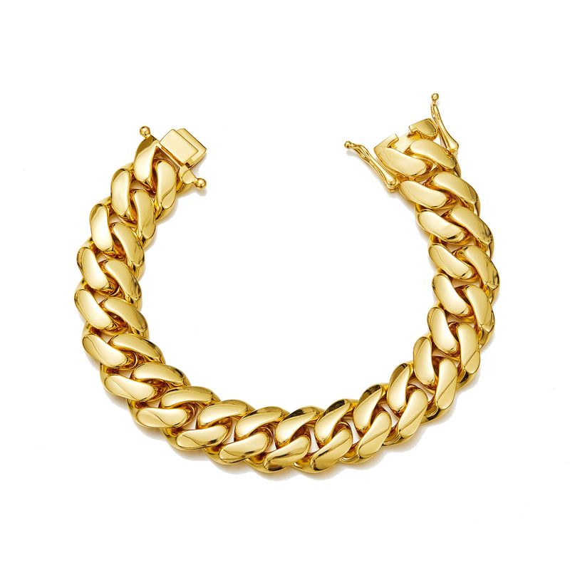 European And American Hip-Hop Men's Stainless Steel Cuban Chain Bracelet New Dragon Head Clasp 8-22mm JMXLT_voghion.com