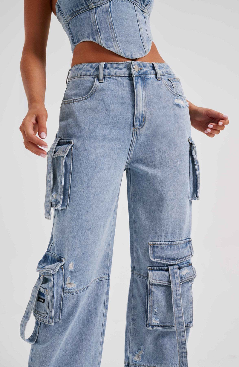 Hottie bukser til kvinder lige multi-lomme denim overalls til kvinder i stil alsidige løse afslappede bukser til kvinder_voghion.com
