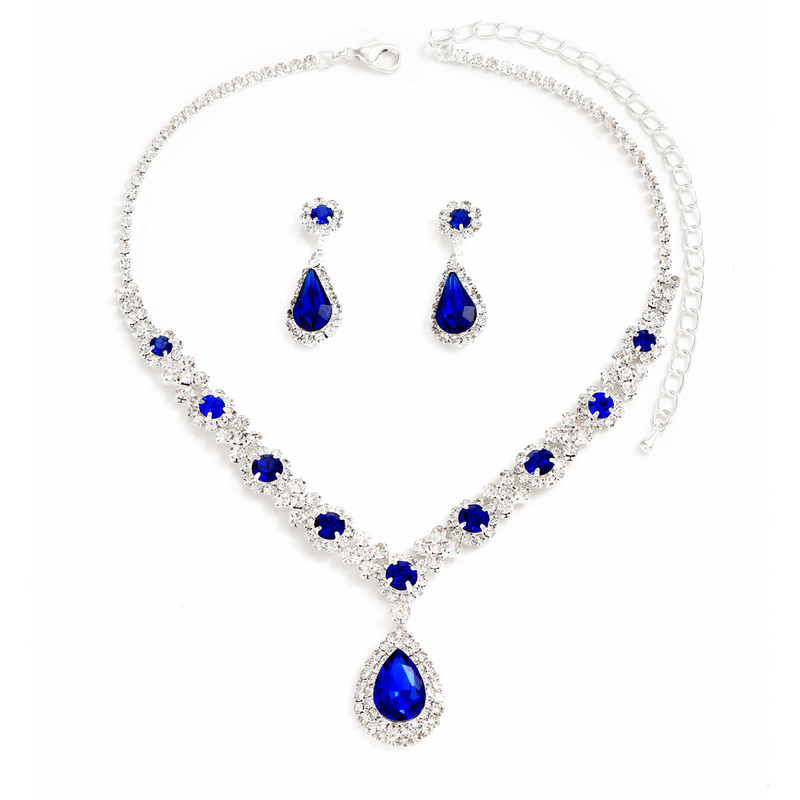 Collana e orecchini a goccia in cristallo di alta qualità, nuovi gioielli alla moda per donna_voghion.com