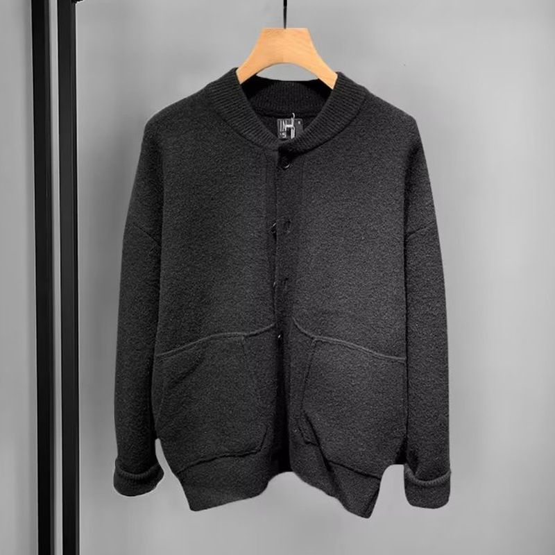 Herren-Strickjacke in Übergröße – Leichte Business-Casual-Jacke für große und lange Größen (Schwarz, Grün, Beige)_voghion.com