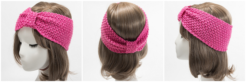 Fascia per maglione lavorata a maglia per accessori e fasce per capelli caldi con fiocco fatto a mano autunno inverno da donna_voghion.com