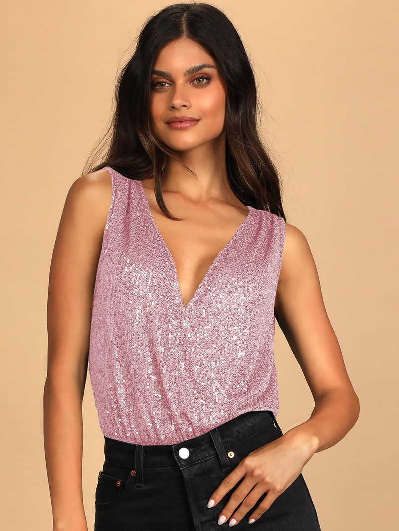 Damkläder Högkvalitativ flash nattklubb sexig V-ringad rygglös kändis paljettjumpsuit temperament elegant mångsidig botten_voghion.com