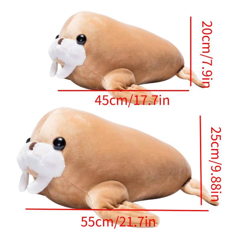 Cuscino di peluche morbido a forma di tricheco per camera da letto, ufficio o arredamento_voghion.com