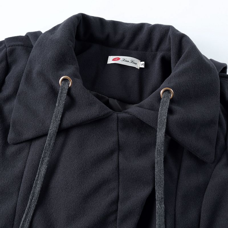 Dameskleding Dames asymmetrische zoom dubbelzijdige wollen trenchcoat - Stijlvolle en veelzijdige bovenkleding in rood, groen, zwart en camel_voghion.com