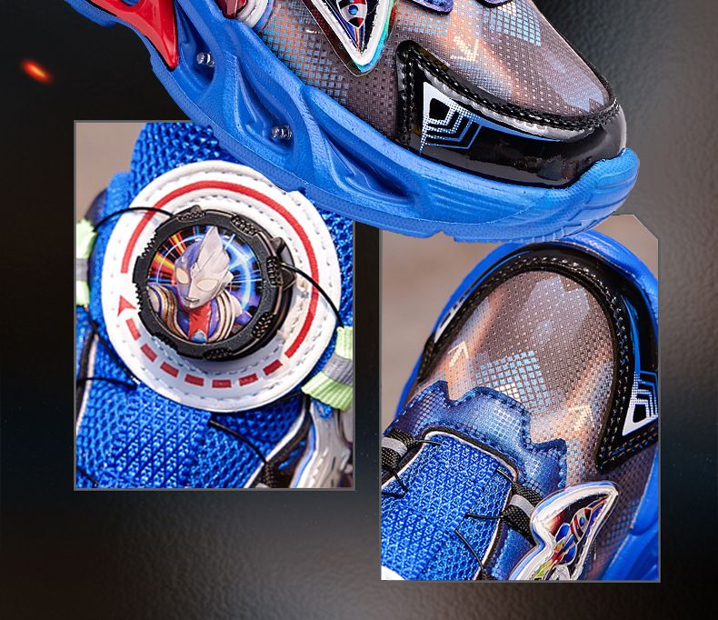 Children's New Leather Revoing Button Children's Sports Illuminated Casual Shoes, Running_voghion.com