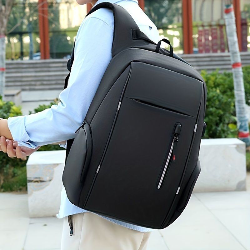 1pc Herren Anti-Diebstahl-Tasche Laptop-Rucksack, große Kapazität Business-Tasche für Reisen, USB-Laderucksack_voghion.com