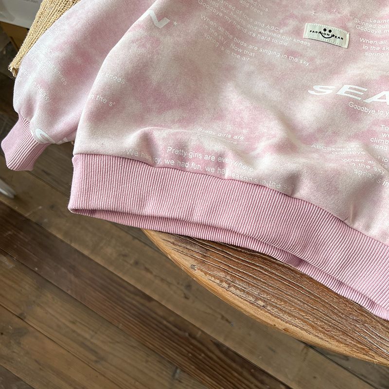 Abbigliamento per bambini autunno nuovo bambini felpa rosa stile coreano tutto abbinato ragazzi lettera felpa abbigliamento per bambini_voghion.com