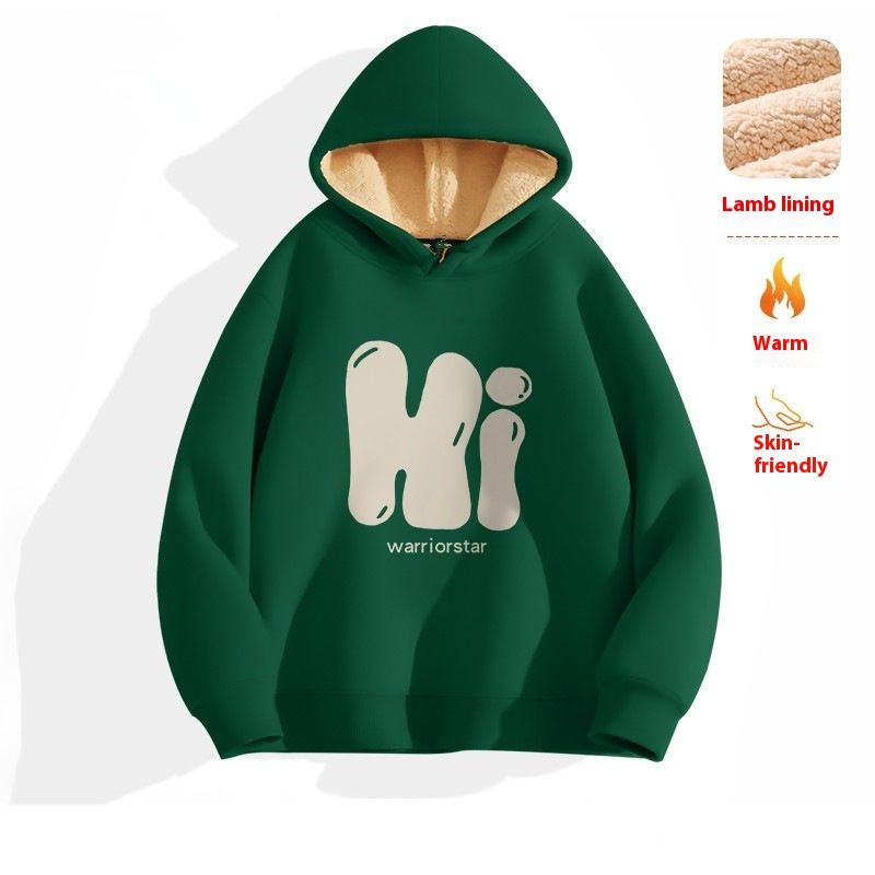 Kapuzenpullover aus Lammfell und Fleece für den Winter 2023, langärmliges Oberteil mit Kapuze und Buchstaben für Herren im Winter, dicke Version 12_voghion.com