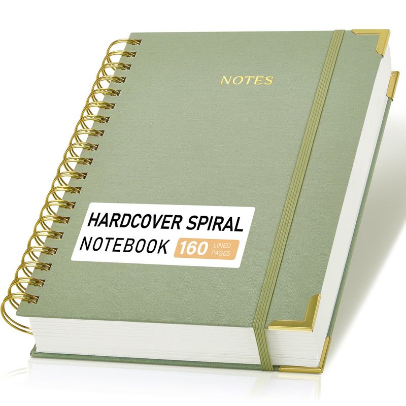 Vintage B5 spiraalnotitieboek – harde kaft, 80 vellen/160 pagina's, elegant stoffen ontwerp, perfect voor dagboeken en cadeaus_voghion.com