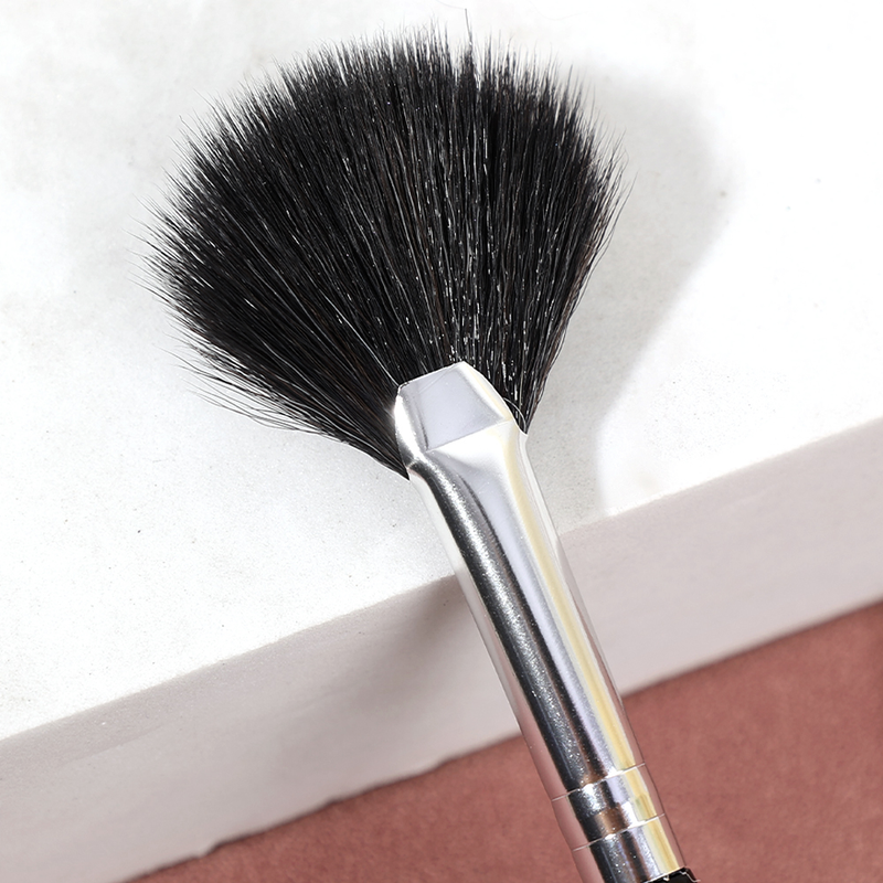 Fan Soft Pudder Pudder Rouge Highlighter Kvinder Sort Håndtag Makeup Makeupværktøj Makeup Ansigtsmakeup_voghion.com