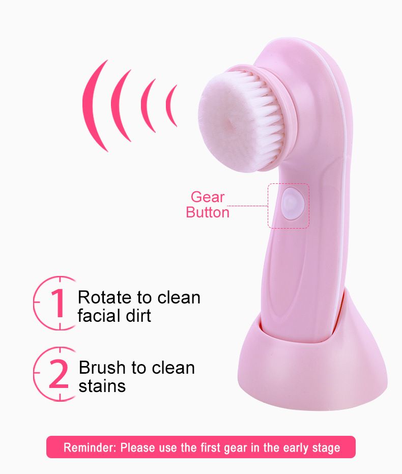 3-in-1 Electric Facial Cleanser Rotating Massage Face Brush Blackhead Pore Cleaner Deep Cleansing_voghion.com