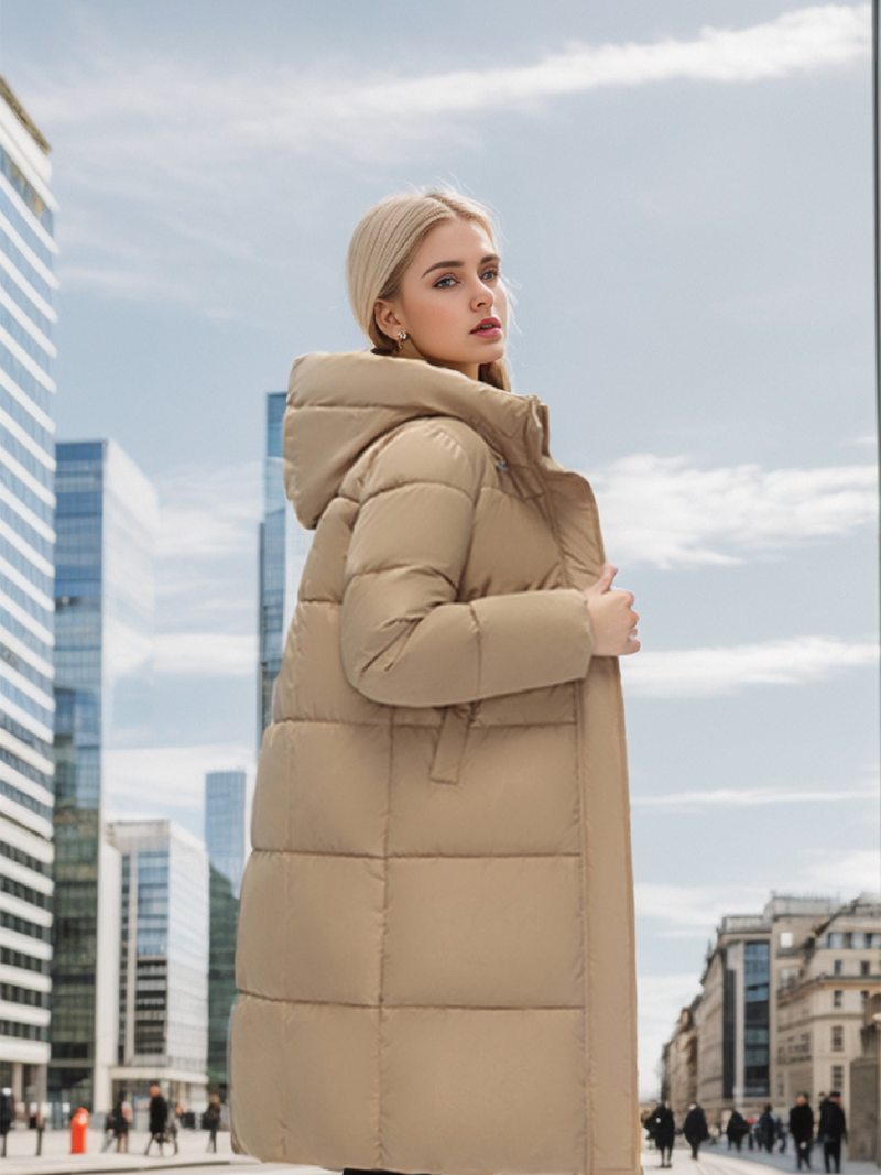 Warme Winterjacke für Damen, mit Baumwolle gefütterte Jacke, lange, warme Jacke mit Baumwollfutter, Übergröße, Kapuzenmantel_voghion.com
