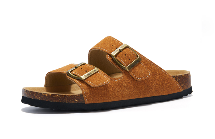 2023 nuove donne estive pantofola in sughero casual spiaggia doppia fibbia antiscivolo esterno in pelle nabuk slip on slides scarpa_voghion.com