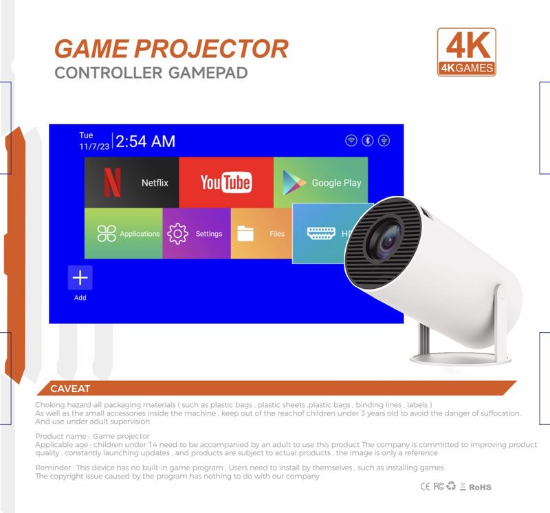Proiettore Cannon 1030P Ufficio Camera da letto Proiezione Home 4K Cinema 120 Lumen HT5_voghion.com