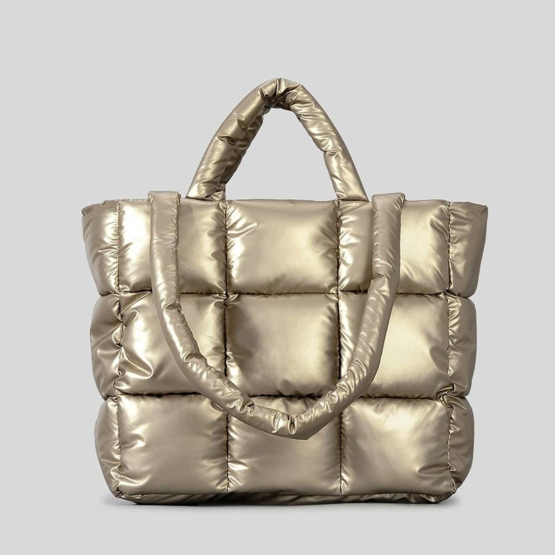 Borse da donna Borsa a tracolla trapuntata a quadri per tutte le occasioni Borsa a tracolla morbida invernale Borsa a tracolla in nylon di grande capacità Borsa a nuvola_voghion.com