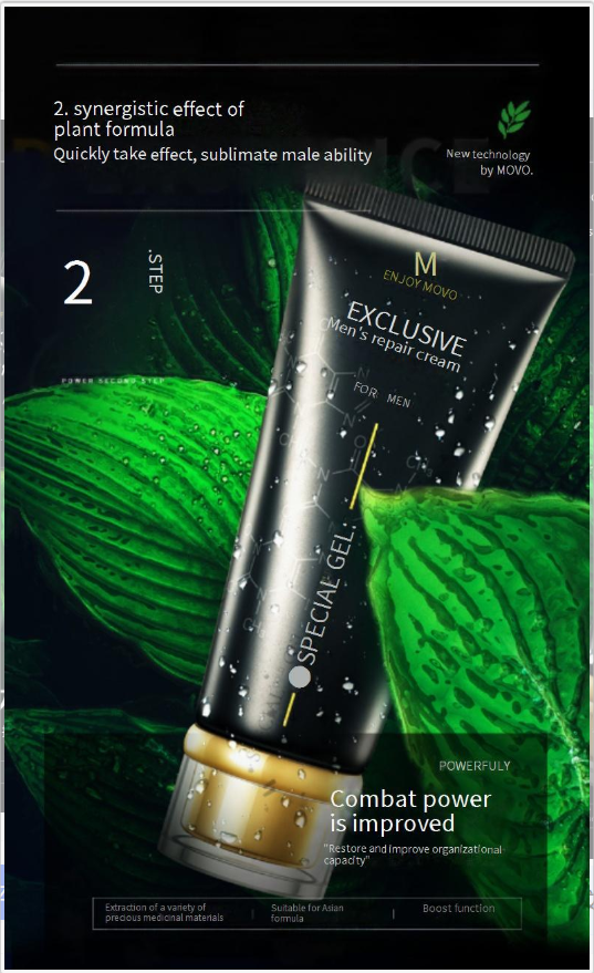 Sekso prekės MOVO atgaivinantis vyriškas taisomasis kremas 60 ml masažo gelis išoriniam naudojimui delsinamasis masažo kremas suaugusiems sekso žaislai_voghion.com