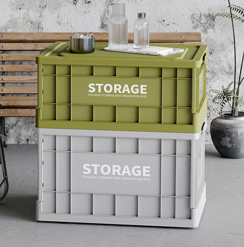 Industrial Foldable Storage Box Can Be Stacked Large Capacity Household Storage Box Car Storage Box Plastic Outdoor Camping Box_voghion.com