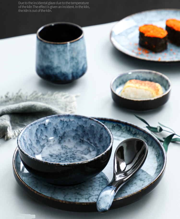 Set di stoviglie in ceramica di lusso di alta qualità, stile occidentale, stile giapponese, per hotel, ristoranti, quattro pezzi_voghion.com
