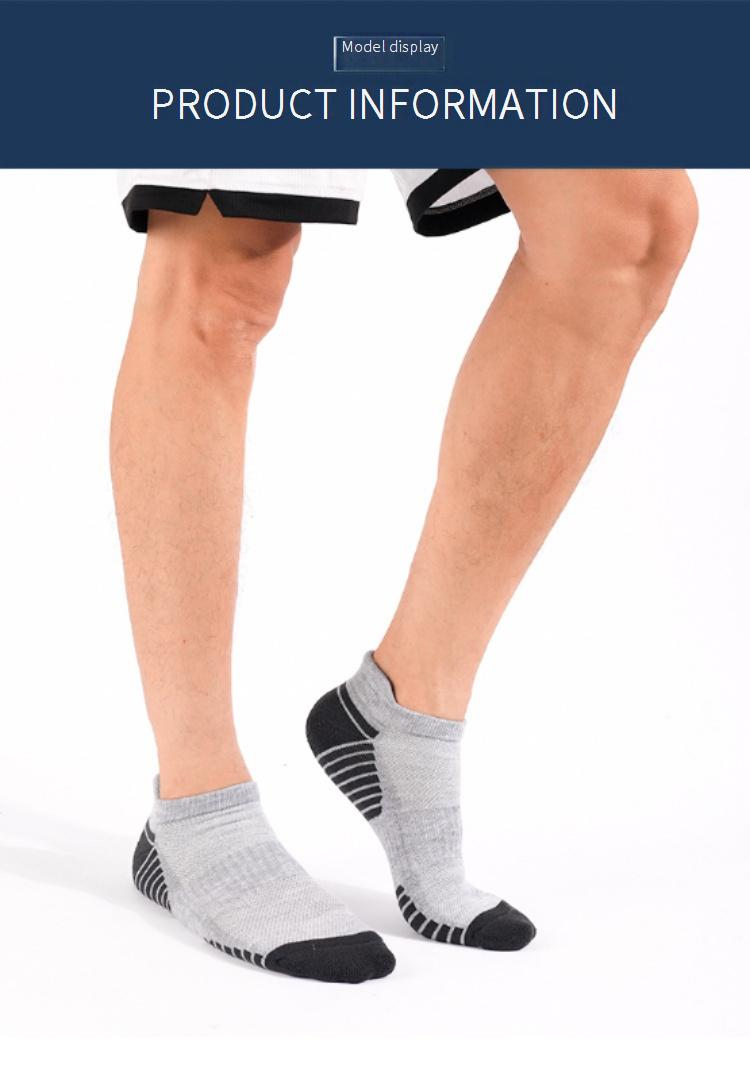Chaussettes pour femmes Two Wolves, nouvelles chaussettes épaisses en serviette, chaussettes courtes, chaussettes bateau, absorbantes de la transpiration, respirantes, chaussettes de sport noires et blanches grises_voghion.com