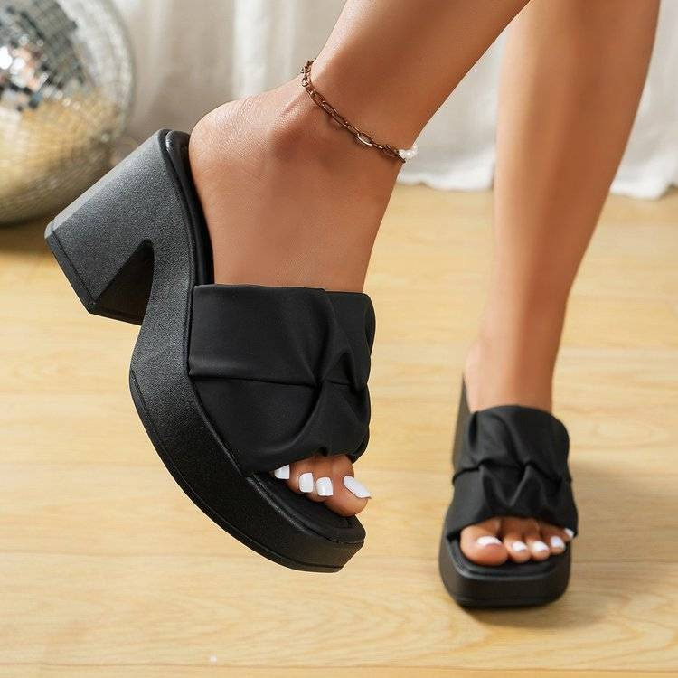 Women’s Shoes Fashion High-Heel Sandals - Waterproof Platform Open-Toe Flip Flops With Thick Sole_voghion.com