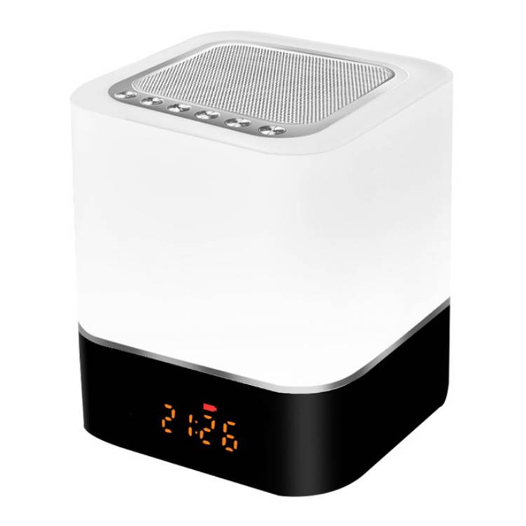 LED Renkli Işık Bluetooth Hoparlör Taşınabilir USB Gece Lambası Çalar Saat Patting Işık Kablosuz Ses_voghion.com
